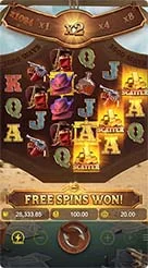 Wild Bounty Showdown · Pantau pergerakan simbol dan pengali pada bagian atas saat gulungan berhenti berputar.